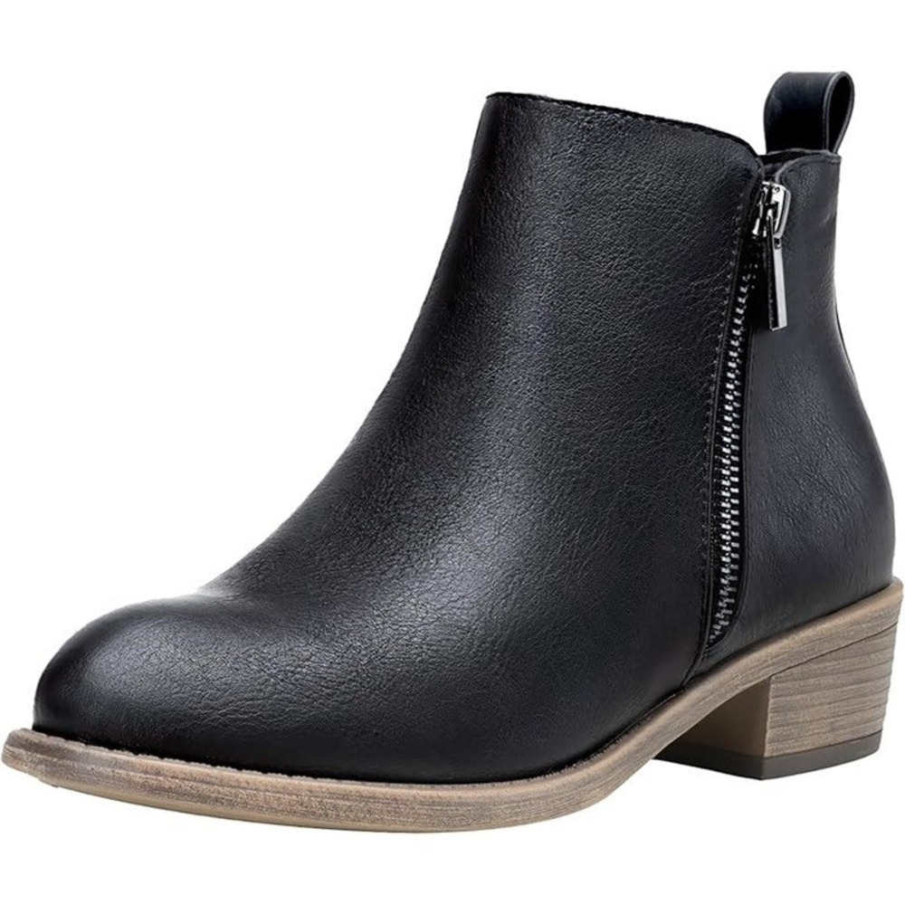 NWOT Jeossy 8.5 Ankle Boots Classic Low Heeled Short Booties Black 126177